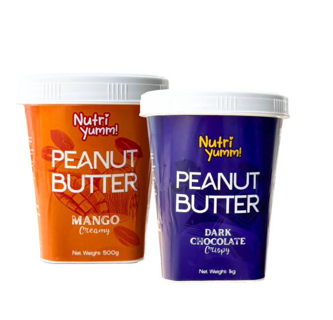 Dark Chocolate crispy 500g and Mango creamy 500g Peanut butter