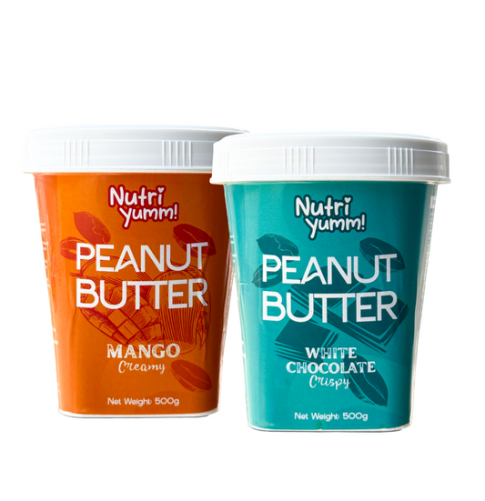Mango creamy 500g and white chocolate 500g Peanut Butter.