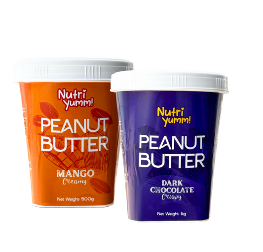Dark Chocolate crispy 500g and Mango creamy 500g Peanut butter
